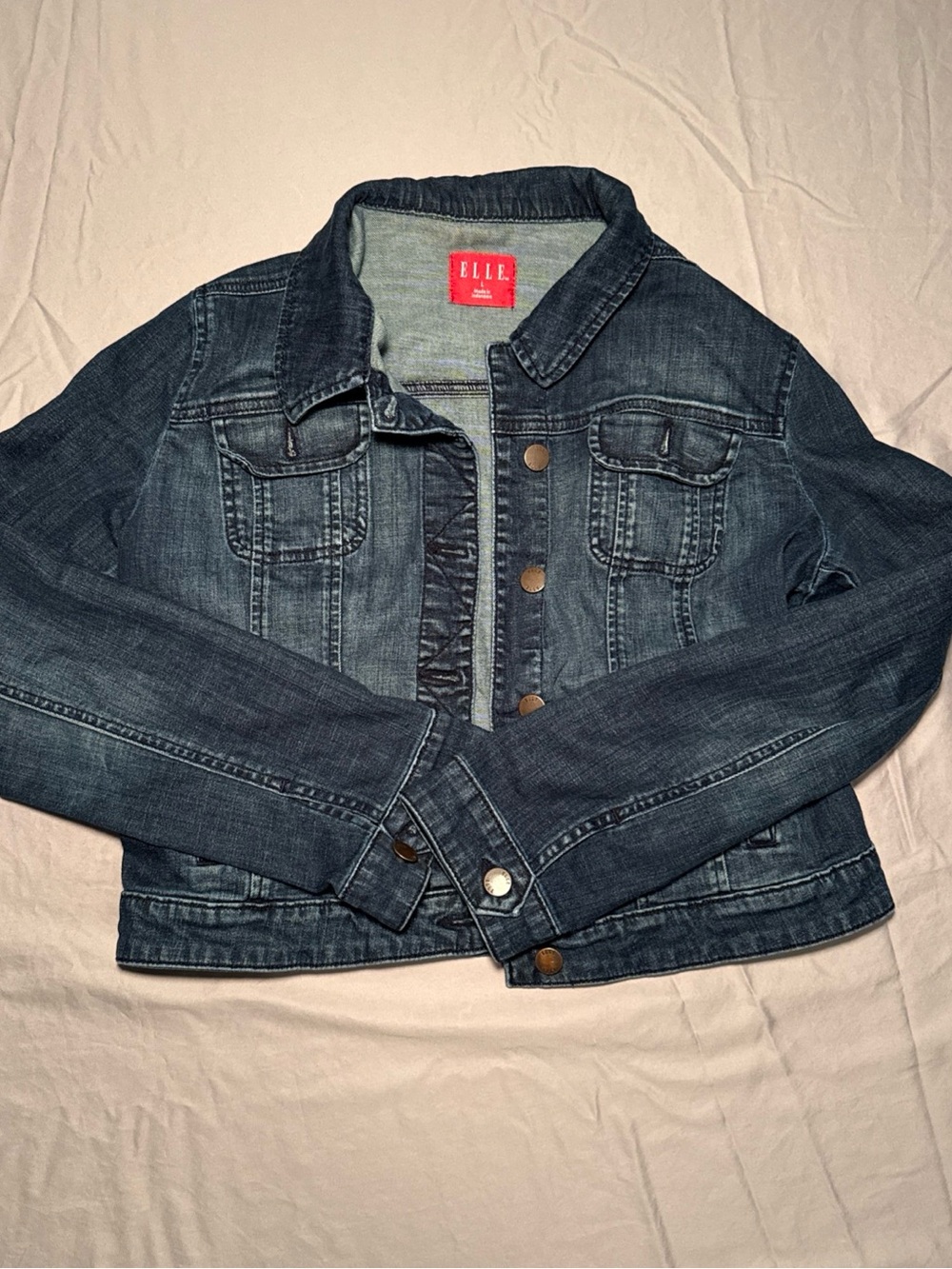 Elle Girls' Dark Blue Denim Trucker Jacket